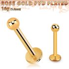 lbttb25 rose gold steel labret with a 2.5mm ball