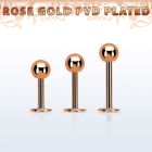 lbttb4s labret acero 316l pvd oro rosa bola 4mm venta