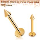 lbttcn25 rose gold steel labret with a 2.5mm cone