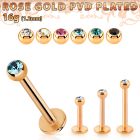 lbttjb25 labret acero 316l pvd oro rosa bola 2 5mm joya bisel al por mayor