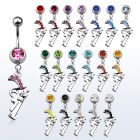 mcd358 316l steel belly banana with jewel ball crystal pistol