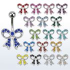 mcd359 316l steel belly banana w a lower crystal ribbon