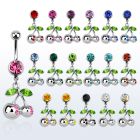 mcd361 piercing ombligo acero quirurgico bola joya 8mm par manzazas cristal s 10mm venta