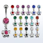 mcd399 piercing ombligo acero quirurgico bola joya bisel 8mm flor cristal grande 10mm distribuidor