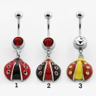 mcd411 piercing ombligo acero quirurgico bola joya bisel 8mm mariquita pintada 10mm distribuidor mayorista