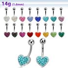 mcd426 piercing ombligo acero quirurgico corazon cristal ferido distribuidor