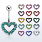 mcd499 piercing ombligo acero quirurgico corazon cristal 10mm distribuidor