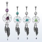 mcd525 belly banana w a dangling crystal dreamcatcher