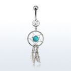 mcd544 steel belly banana w dangling dreamcatcher design