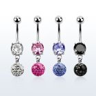 mcd625 316l steel belly banana w prong cz ferido ball