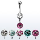 mcd626xc double jewel belly banana w a zebra multi crystal ball