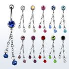 mcd628 piercing ombligo acero quirurgico bola joya bisel 8mm bolas multi cristal ferido 5 6mm s 10mm al por mayor