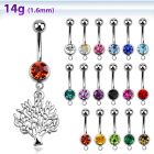 mcd697 piercing ombligo acero quirurgico bola joya 8mm arbol vida colgado 10mm distribuidor