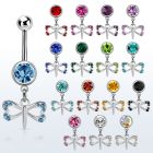 mcd761 piercing ombligo acero quirurgico bola joya colgante pequena libelula colgante laton chapado plata