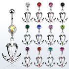 mcda2 piercing ombligo acero quirurgico bola joya bisel 8mm ancla cristal 10mm distribuidor