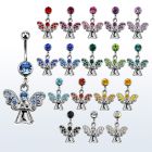 mcdang2 316l steel belly banana with jewel ball herald angel