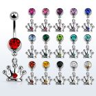 mcdcr2 piercing ombligo acero quirurgico bola joya bisel 8mm corona unico cristal 10mm distribuidor