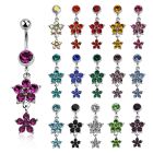 mcdfl17 steel belly banana w a double crystal flower w 5 petals