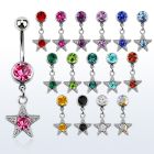mcdsar 316l steel belly banana w a dangling crystal star