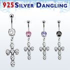 mcdvd11 piercing ombligo acero 316l zirconia redonda 8mm cruz formada por calaveras plata esterlina distribuidor