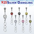 mcdvd31 piercing ombligo acero 316l zirconia redonda 8mm colgante remolino plata esterlina distribuidor