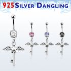 mcdvd3 piercing ombligo acero 316l zirconia redonda 8mm llave estrella alas plata esterlina distribuidor mayorista