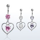mcdz306 piercing ombligo acero quirurgico zirconia 8mm corazon colgado zirconia corazon centro 10mm distribuidor mayorista