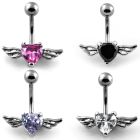 mcdz381 piercing ombligo acero quirurgico zirconia 8mm alas 10mm distribuidor mayorista