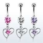 mcdz391 piercing ombligo acero quirurgico corazon colgado zirconia centro venta