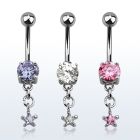 mcdz585 belly banana w a dangling prong set star shaped cz