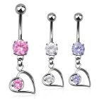 mcdz66 316l steel belly banana w 8mm prong cz lying heart