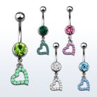 mcop542 piercing ombligo acero quirurgico bola joya bisel 8mm opalo corazon colgado 10mm distribuidor mayorista