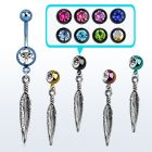 mdk583 piercing ombligo acero quirurgico pvd bola lisa 5mm bola 8mm joya pluma 10mm venta