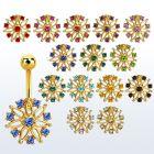 mdk700 anodized 316l steel belly banana w big crystal flower