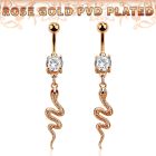 mdrz728 rosegold pvd plated steel belly banana cz snake