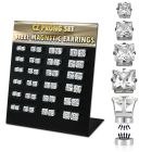 mg113 board w 24 prs. of magnetic ear studs w square clear cz