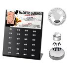 mg81 board with 24 prs of 3mm round crystal magnetic earrings