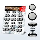 mgmpr4 board of polished steel magnetic fake plugs w o rings