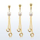 mgo652 gold steel belly banana w opal  hcuffs