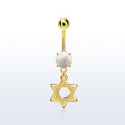 mgodsr gold steel belly banana w opal  steel david star