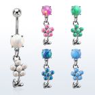 moopfl15 piercing ombligo acero 316l opalo redondo colgante flor opalo sintetico distribuidor
