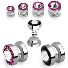 mpgcb plug falso acero magnetico cristal swarovski claro ferido centro cristal plana al por mayor