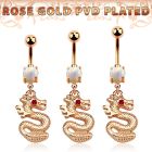 mro721 rosegold pvd plated steel belly banana opal dragon