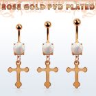 mrocro rose gold steel belly banana w opal vintage cross