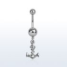 msd699 316l steel belly banana w plain anchor w rope design