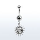msd726 piercing ombligo acero quirurgico bolas acero liso 5 8mm sol colgado mayorista