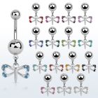 msd761 piercing ombligo acero quirurgico bola acero liso colgante pequena libelula colgante laton chapado plata