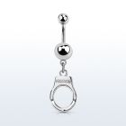 msd765 piercing ombligo acero quirurgico bola acero 5 & 8mm liso colgante esposas grabado freedom plata distribuidor