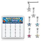 nbds16 caja display 16 piercing nariz hueso plata esterlina 925 0 6mm bola estrella cristal distribuidor mayorista