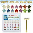 nblfbxsg 18k gold plated silver nose bones color flower